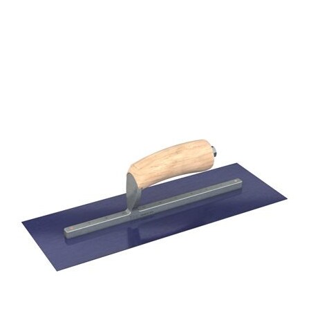 Bon Tool Ultra Flex Blue Steel Finishing Trowel - Sqaure End - 14" x 5" with Camel Back Wood Handle 66-322